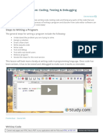 Study Com Academy Lesson How To Write A Program Coding Testi