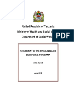 Assessment of The Social Welfare Workforce in Tanzania