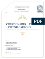 1er Cuestionario Previo Difenilcarbinol