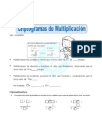 Criptogramas de Multiplicación para Cuarto de Primaria