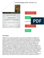 Aprender A Enseñar Religión (Guías Pedagógicas) PDF - Descargar, Leer