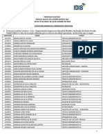 TORNA PÚBLICA A Lista de Inscrições Deferidas para o Concurso Do Edital Supracitado, Conform Lista Que Se Segue