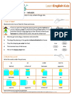 Grammar Practice Prepositions of Place Worksheet Answers