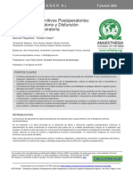 Desórdenes Cognitivos Postoperatorios: Delirio Postoperatorio y Disfunción Cognitiva Postoperatoria