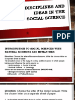 Introduction To Social Sciences With Natural Sciences