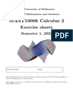 MAST10006 Calculus 2 Exercise Sheets 2023s1