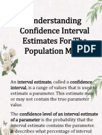 T. Confidence Interval Estimates For The Population Mean