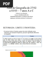 Aula de Geografia Divisao Territorial de SP