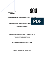 Secretaría de Educación en El Estado: La Psicomotricidad Fina A Través de La Psicomotricidad Gruesa