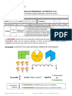 5° Básico - Matemática (Ficha de Trabajo #10 - Fracciones Propias y Equivalentes (Representaciones)