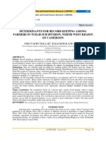 Determinants For Record Keeping Among Farmers in Tubah Sub Division, North West Region of Cameroon