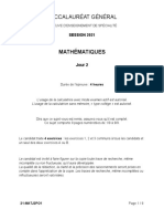 Mathematiques - Baccalaureat Genral - J2 - 21 MATJ2PO1