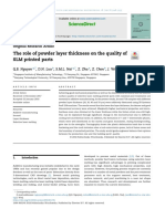 The Role of Powder Layer Thickness On The Quality of