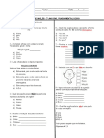 1 Prova 7 A, 7B, 7 Ano Noite Inglês