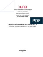 A Importância Do Brincar Na Educação Infantil No Processo de Desenvolvimento e Alfabetização