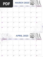 Purple Monthly January 2023 Sunday Start Calendar PDF