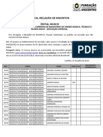 Relacao de Inscritos Edital 08