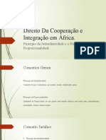 Direito Da Cooperação e Integração em África