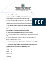 Exercícios Sobre Metabolismo