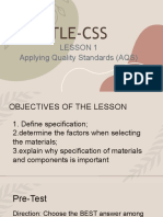 TLE CSS - Specification of Materials