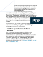 El Test Del Dibujo de La Figura Humana de Karen Machover Utiliza Una Técnica de Aplicación Sumamente Sencilla