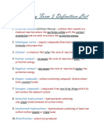 Chemistry Form 5 Definition List