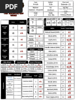 Krosk Level 1 Character Sheet