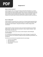 Carbon Footprint, Measurement and Inferences Assignment-2