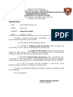 Sample Request Format For The Conduct of Medico Legal