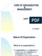 Unit 1 - Nature of Organization & Management