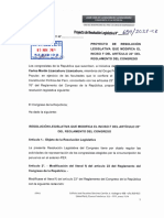 Ley de Resolución Legislativa Que Modifica El Inciso F Del Artículo 23 Del Reglamento Del Congre