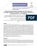 Compartimentação Geomorfológica Da Área Urbana Do Município de Senhor Do Bonfim - BA Enquanto Subsídio Ao Planejamento Do Uso e Ocupação