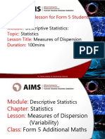 Measures of Dispersion For Grouped and Ungrouped Data F5 Additional Maths