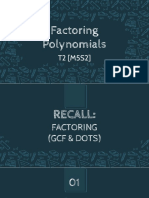 Factoring Polynomials - GCF and Difference of Two Squares