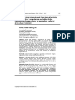 Factors Affecting Internal Audit Function Effectivity (Internal Auditor Competence and Objectivity, Management Support and Organisation Culture) at Local Government