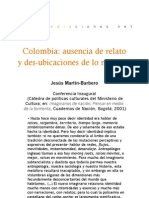 Colombia. Ausencia de Relato y Desubicaciones de Lo Popular