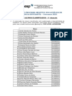 Classificados Auxilios de Permanencia - Veteranos 2023 Com Nome RG e Ra - 1 Chamada 1 PDF