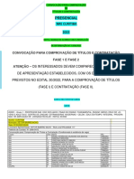 Convocacao PRESENCIAL TITULOS E CONTRATACAO Edital 302022 DIA 070323 0900 ARTE BAIRRO NOVO PDF