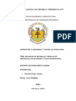 Reposición de Materiales y Modelos de Inventarios Lote Económico y Punto de Reposición