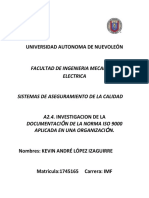 Investigación de La Documentación de La Norma ISO 9000 Aplicada en Una Organización.1