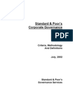 Standard & Poor's Corporate Governance Scores: Criteria, Methodology and Definitions