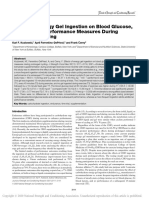 Effects of Energy Gel Ingestion On Blood Glucose, Lactate, and Performance Measures During Prolonged Cycling