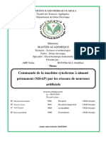 Commande de La Machine Synchrone À Aimant Pérmanent (MSAP) Par Les Neurones Artificiels PDF