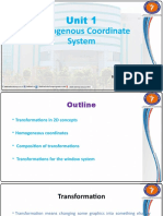 Homogenous Coordinate System: Unit 1