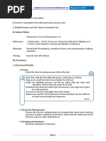 Lesson Plan On Summative Test Measures o