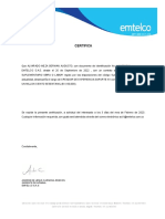 Certifica: Andres de Jesus Carmona Rendon Gerente de Nómina. Emtelco S.A.S