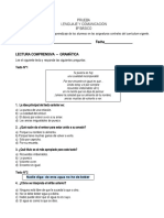 Prueba Lenguaje Y Comunicación 8º Básico - Fecha - Lectura Comprensiva - Gramática