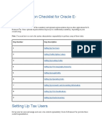 Implementation Checklist For Oracle E-Business Tax: Step Number Step Description