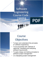 Software Engineering Course Code: 210253