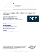 Daily Interruption of Sedation in Patients Receiving Mechanical Ventilation